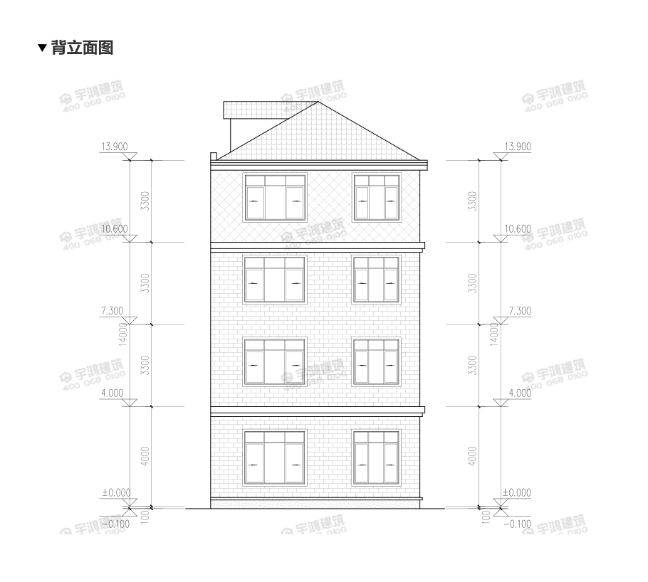 120平米四層帶庭院農(nóng)村別墅設(shè)計圖
