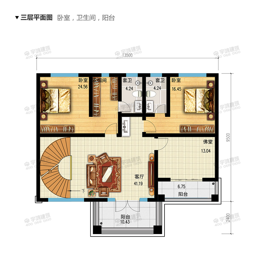 142平新款漂亮挑空客廳農(nóng)村別墅設(shè)計圖